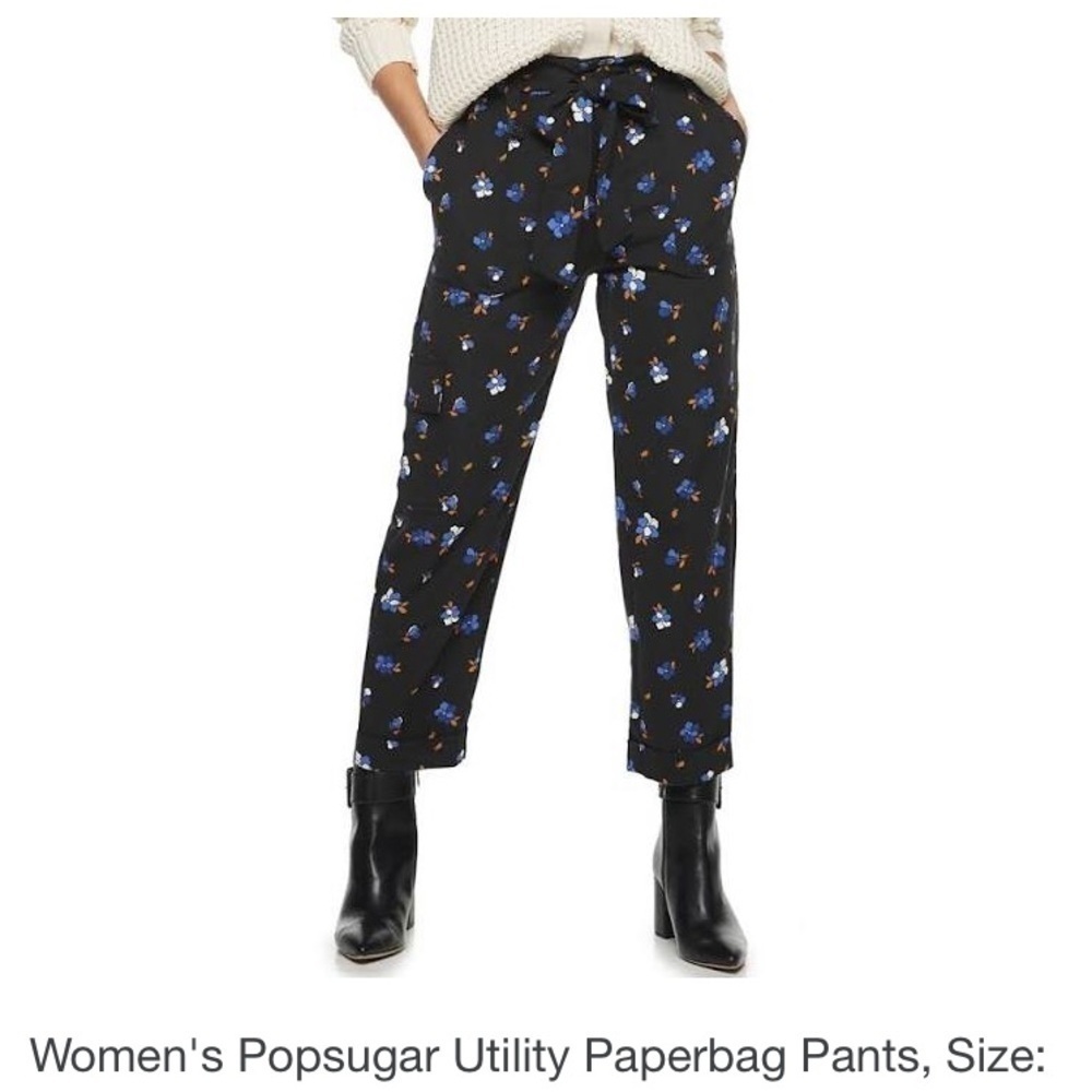 NWT Popsugar paper bag utility ankle pants